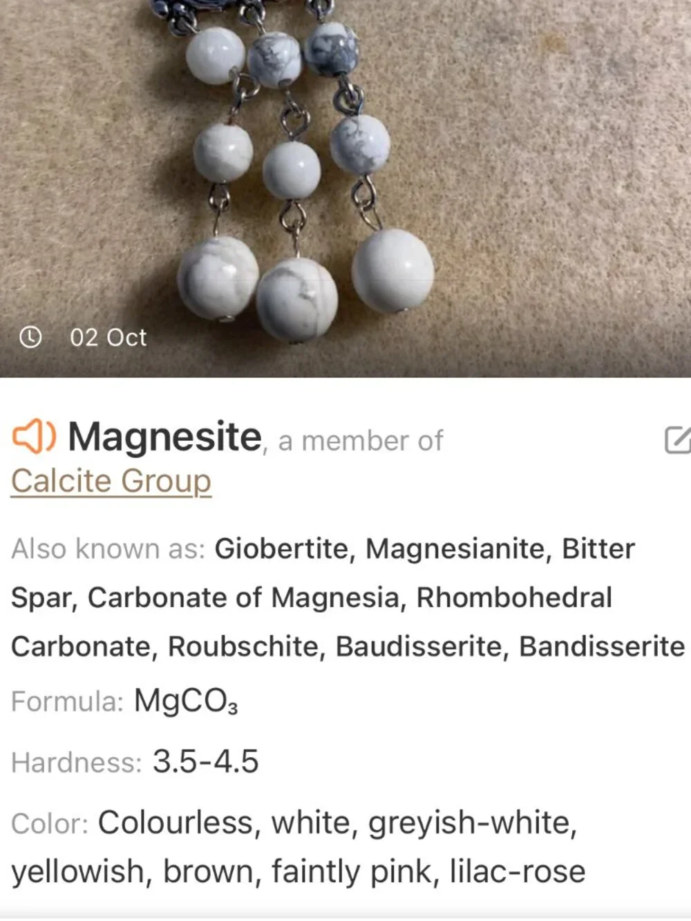 Genuine White Magnesite Short Necklace, Natural Gemstone & Bronze Acorn Pendant - Picture 12 of 13